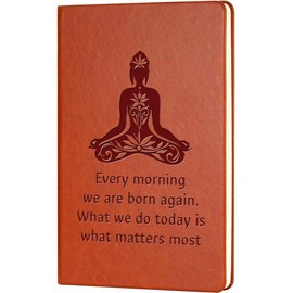 Yoga Gifts Every Morning We Are Born Again Leather Notebook Yoga Lover Gifts Birthday Christmas Gift for Friends Sisters Daughter (YOGA)