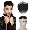 Elailite Men's Hairline V-Shaped Forehead Toupee Real Human Hair Seamless