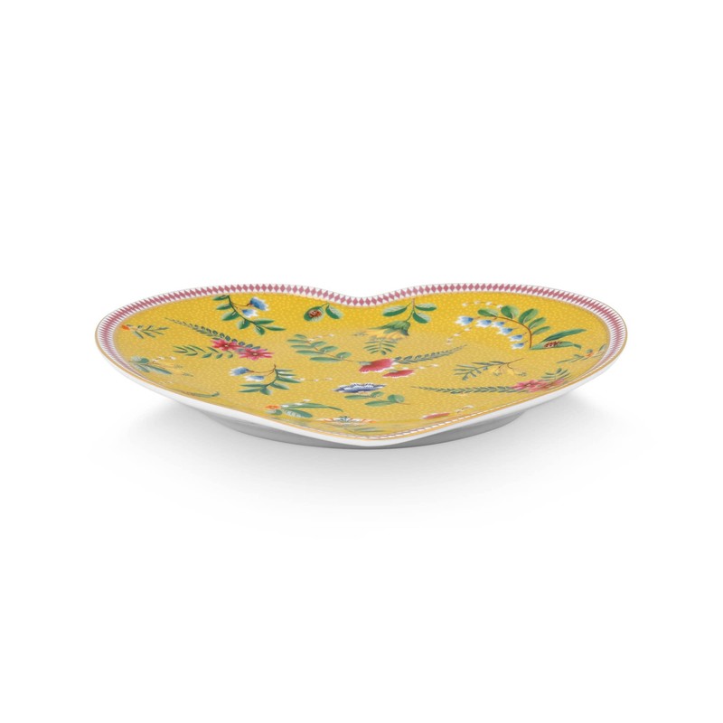 Pip Studio La Majorelle Heart Shaped Plates Yellow D 21.5