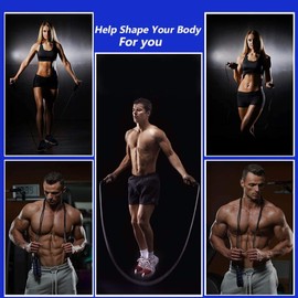 WAYAMY Cuerda para Saltar, Fácil de Ajustar y Con Manijas Cómodas,Calidad Premium, Cuerda Ligera y Ajustable Mejor Para Mantenerse en Forma, Pérdida de Peso, Como Speed ​​ (Azul)