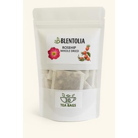 Blentolia Rosehip Tea – Whole Dried Rosehip in Tea Bags – Rich in Vitamin C & Antioxidants – Immune Support Herbal Tea – 30 Tea Bags