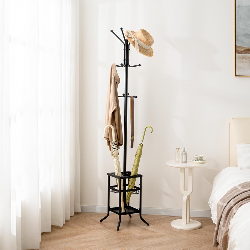 Yoobure Coat Rack Freestanding - Coat Tree with Umbrella Holder,
