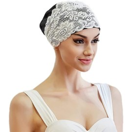 ITODA Swimming Cap Women's Swimming Cap Waterproof Swimming Cap Girls Summer Hat with Lace Swimming Cap Flowers Swimming Cap Swimming Cap Elastic Swimming Cap for Long/Short Hair Swimming Accessories
