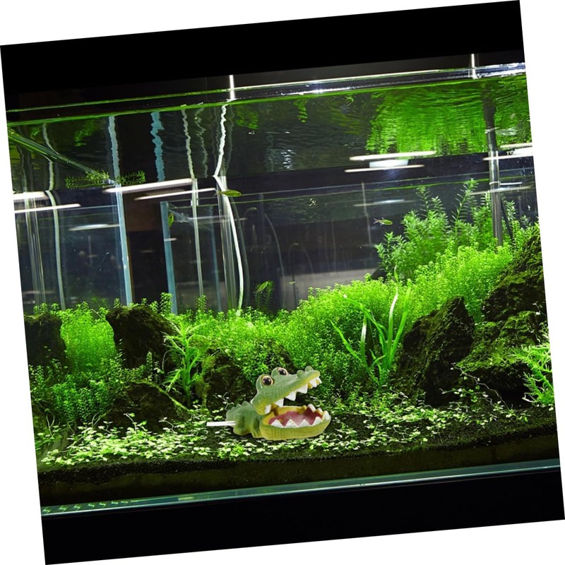 Zerodeko Alligator Bubbler Aquarium Decor Simulative Fish Tank Ornament Safe