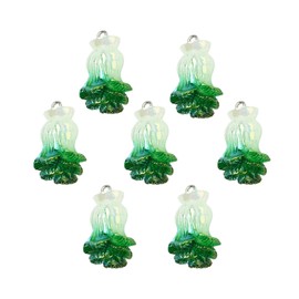 LiQunSweet - 30 dijes de resina de repollo de imitación de color AB color verde vegetal para bricolaje, joyería, collares, pulseras, arete, bolsas, llavero para decoración
