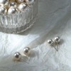 ERLOSYA Faux Pearl Stud Earrings 2 Pairs, Sterling Silver Hypoallergenic