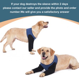 dog sleeves for wounds both front legs，Cone Collar Alternative, Abrasion Resistant Dog Recovery Sleeve, Washable 2.5mm Thick and Waterproof, Breathable Pet Wounds Prevent Licking, Bite (2XLarge, Blue)