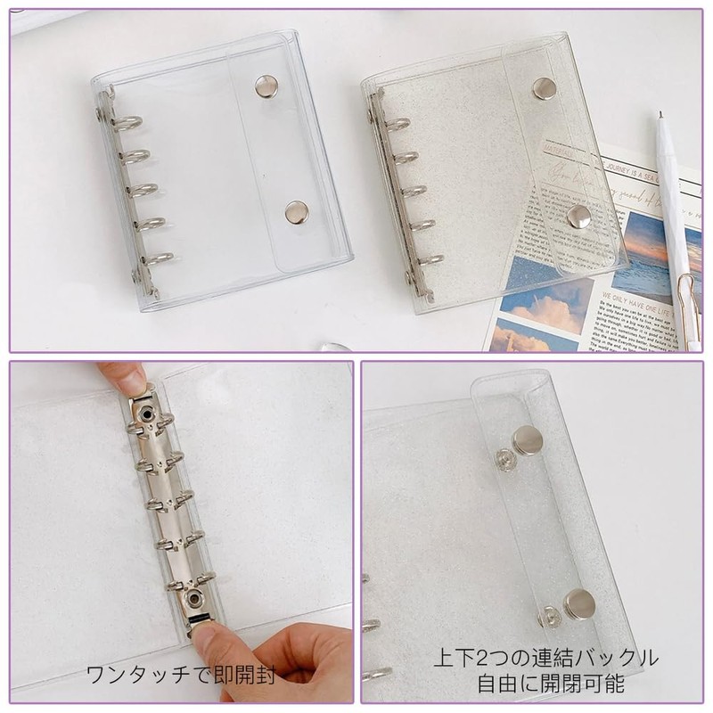 ISHR Seal Notebook, Transparent M5, Binder, Sticker Notebook, Removable, Clear