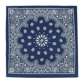 CTM Unisex Cotton Giant-Danna 35 Inch Large Bandanas - Color: Navy