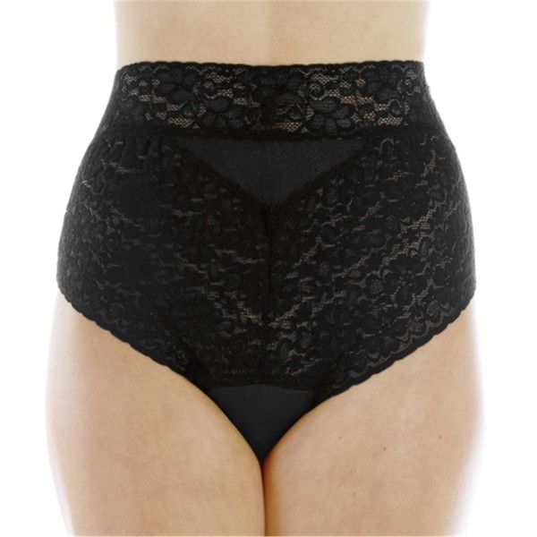 3-Pack Women's Black Lovely Lace Regular Absorbency Incontinence Panties 2X (Fits Hip 45-48")
