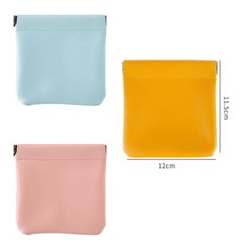 XINCHENG 3pcs Small Makeup Pouch, Mini Makeup Bag, Waterproof Leather Pocket Makeup Bags, No Zipper Pocket Makeup Bags for Cosmetics Earphones Jewelry Storage