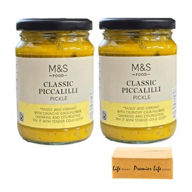 M&S Classic Piccalilli Pickle, 285g, 2 Pack, Tangy Relish with Mustard, Pickled Vegetables, Vegan, In Premier Life Store Box