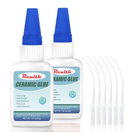 Waterproof Ceramic Glue 60g, Tile Clear Glue for Porcelain and Pottery, Instant Drying Heat-Resistant Waterproof for Bonding Ceramic Dishes DIY Crafts, with Anti-Clog Cap