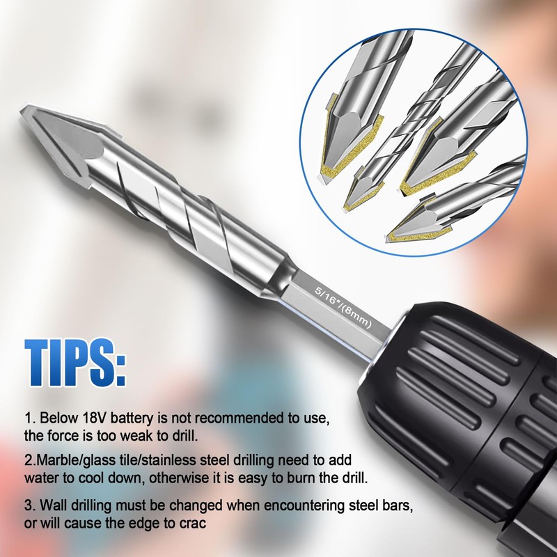 10 Pcs High Strength Eccentric Twist Drill Bit, 6/8/10/12mm High