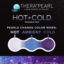 TheraPearl-14070 Color Changing Reusable Hot Cold Pack with Strap, Sports Size Ice Pack with Gel Beads, 11" x 4.5"