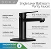SOKA Brass Bathroom Faucet Matte Black with Pop-up Sink Drain