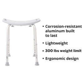 McKesson Bath Bench Adjustable Height Up to 400 lbs 146-RTL12203KDR, 1 Ct