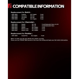 Torchbeam Front Struts Amortiguadores Delanteros Shocks Absorber Replacement for Pontiac Grand Prix 1997-2003 171661 * 2