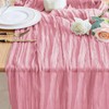 Wokceer Cheesecloth Table Runner Pink 10FT Boho Gauze Cheese Cloth