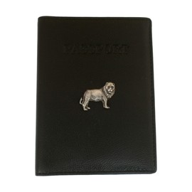 Lion Leather Passport Cover Black Holder RFID Safe Gift 222