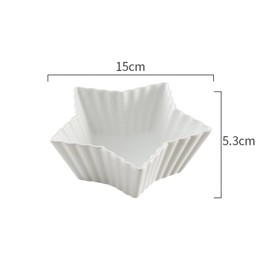 WAIT FLY Ceramic Star-Shaped Salad and Dessert Bowl - 2-in-1 Whit-9 OZ