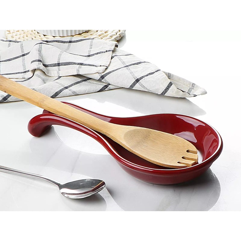 ONEMORE Ceramic Spoon Rest for Stove Top - Extra Wide