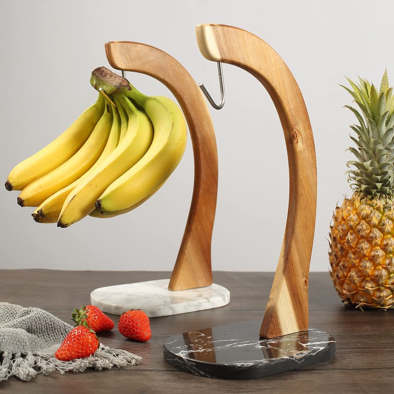everous Banana Hanger black Marble Base,Modern Banana Holder Tree Stand