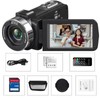 Video Camera 4K Camcorder 75MP YouTube Vlogging Camera 64G SD