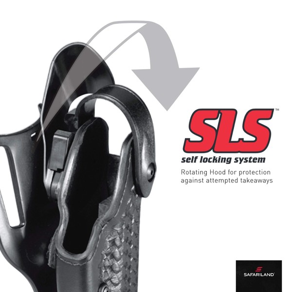 Safariland 7360 ALS/SLS, Level 3 Retention Duty Holster, Mid Ride, Fits: S&W M&P 9L 5" w/o Thumb Safety w/SF X200, X300 - Black - STX Plain, Right Hand