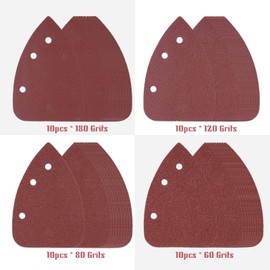 Detail Sanding Sheets Set Mouse Sandpaper 140mm x 100mm 6 Holes 40pcs