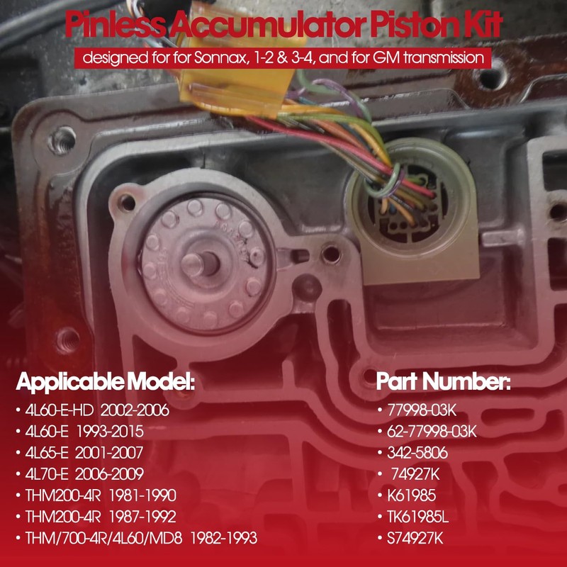 4L60 4L60E, 4L65E, 4L70E Pinless Accumulator Piston Kit With Seals
