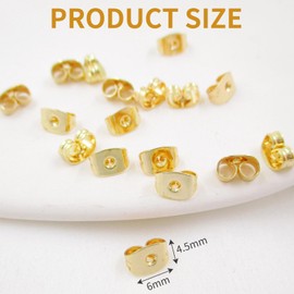 20 PCS Butterfly Earring Backs Universal Practical Gold Replacement Secure Ear Locking Anti-Allergy Stainless Steel Ear Back Accessories for Stud Earrings, Jewellery Making Women, Jewellery Findings