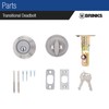 BRINKS - Transitional Single Cylinder Deadbolt, Satin Nickel - Built