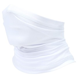 Atneato Cooling Neck Gaiter Face Scarf - Windproof Neck Cover Dust-Proof Bandana Neck Warmer Mask (White)
