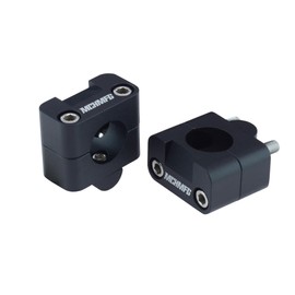 MCHMFG Universal Solid Handlebar Mount Kit For Motorcycle & Dirt Bike - Adapts 7/8" to 1-1/8" & Adds 3/4" Rise - Black Aluminum