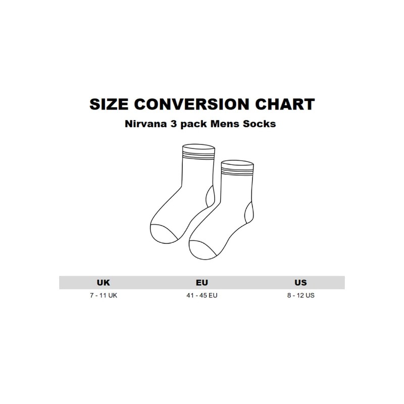 Nirvana Herren-Wadensocken in Schwarz, Weiß und Gelb, 3er-Set | Klassisches