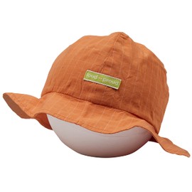 loud + proud Unisex Children's Fine Check, GOTS Certified Hat, Carrot