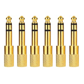hrsyyl 6pcs Audio Jack Adapter 6.35mm (1/4 inch) Male to 3.5mm (1/8 inch) Female Auxiliary Audio Adapter Audio Stereo Adapter Converter for for Aux Cable Headphone Guitar Amplifier