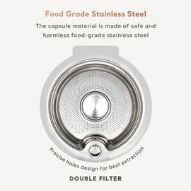 YUYUEMI Stainless Steel Capsules Cup,Refillable Coffee Filters Reusable Coffee Pods for Bosch Series Coffee Machine (200ML)