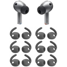 Rqker Ear Hooks Compatible with Galaxy Buds 3 Pro SM-R630N, 6 Pairs Silicone Anti Slip Replacement Earbuds Hooks Earhooks, Compatible with Galaxy Buds 3 Pro SM-R630N 6 Pairs Gray