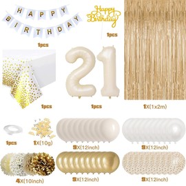 Gold and White Birthday Party Decorations (21)