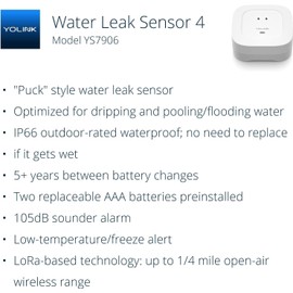 YoLink Smart Home Starter Kit: SpeakerHub & Water Leak Sensor 4 with 105dB Audio Alarm 3-Pack, SMS/Text, Email & Push Notifications, Freeze Warning, LoRa Up to 1/4 Mile Open-Air Range, w/Alexa, IFTTT