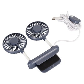 Airshi Screen Clip On Fan, 6.6ft USB Cable Monitor Fan 2 Heads 3 Speed Modes Easy Operation for Travel (Blue)