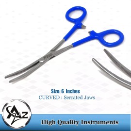 A2Z Scilab Dental Locking Forcep Curved PVC Hemostat Surgical Veterinary New Pro instrument