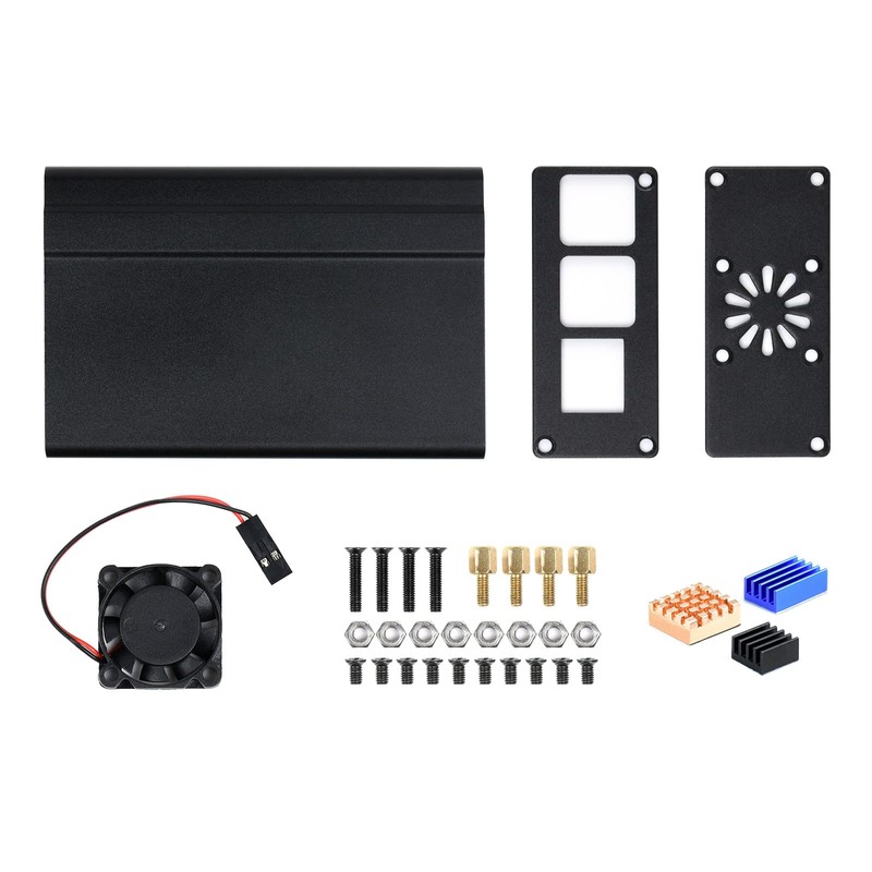 Waveshare DIN Rail Aluminum Case for Raspberry Pi 4 with