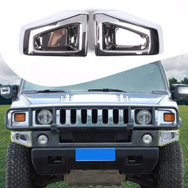 Lcojicep Car Replacement Trim Front Bumper Side Cover Trim Kit Compatible for Hummer H2 2003-2009 Car Exterior Front Bumper Trim Strip Bumper Panel Accessories (2PCS) (Bright Light)