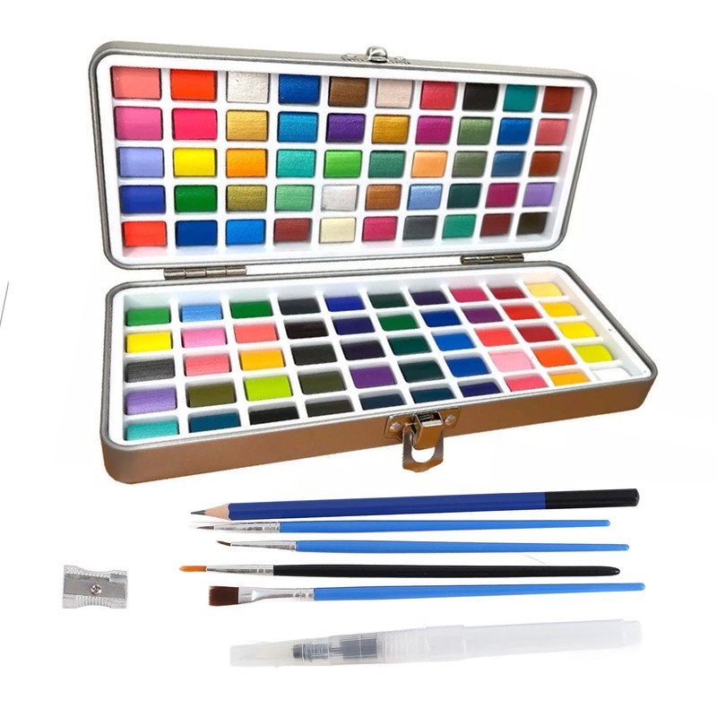 100 Colors Watercolor Paints Set High Transparency Pearlescent Solid Watercolor