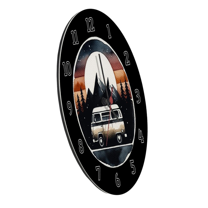 Motorhome Wall Clock Aluminium Unique Camping Clock, Caravan Design for
