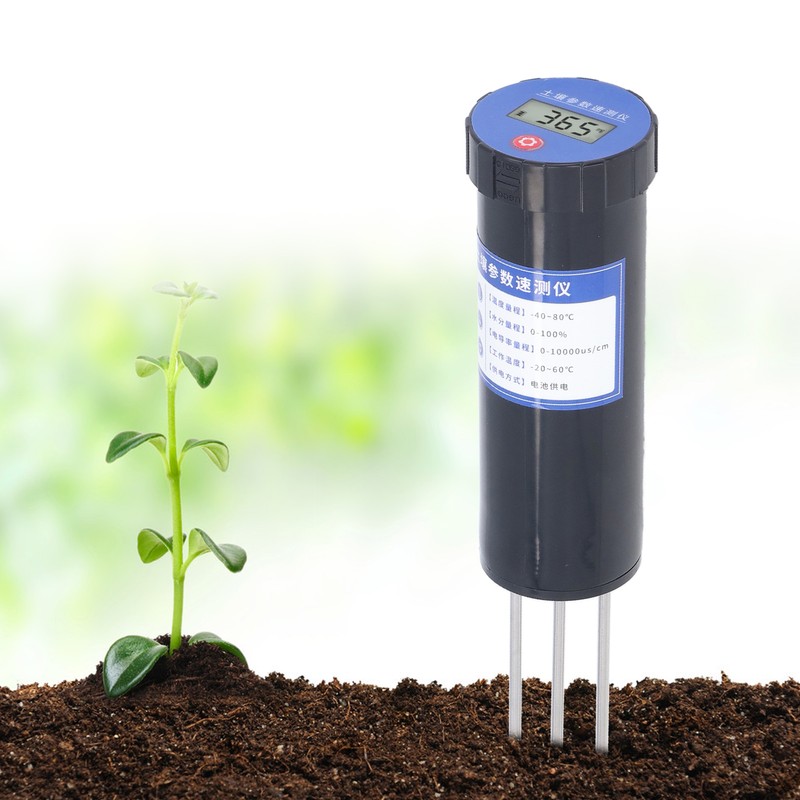 Soil EC Tester Stainless Steel Corrosion Resistant Durable LCD Accurate