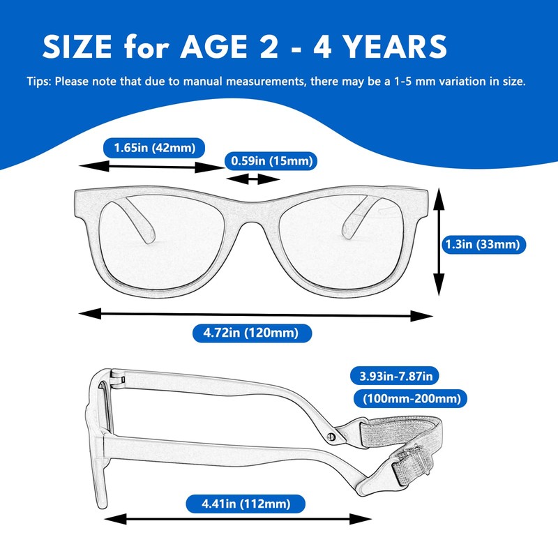 HXS 2-Pack Polarized Toddler Sunglasses with Strap for 2-4 Year